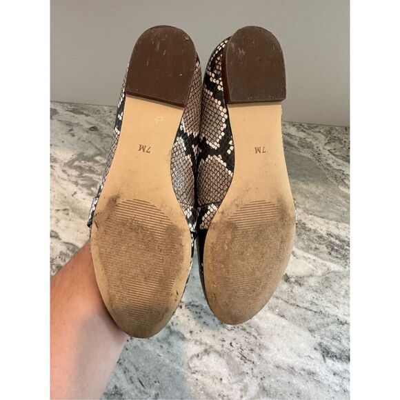 Talbots Snakeskin Buckle Loafers Flats Size 7 - Picture 9 of 9